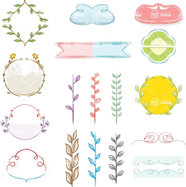 Vector Hand Drawn Elements Mega Bundle - Vector Hand Drawn Ornaments